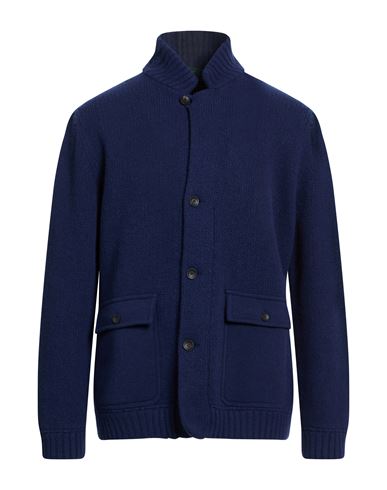 Man Cardigan Navy Size 42 Virgin Wool