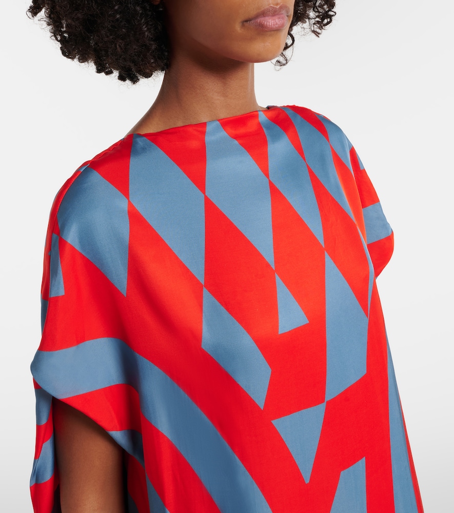 Printed satin maxi dress