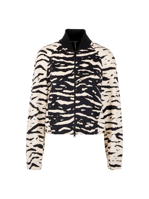 Marc Cain Blouson jacket with animal print, black, 34 N