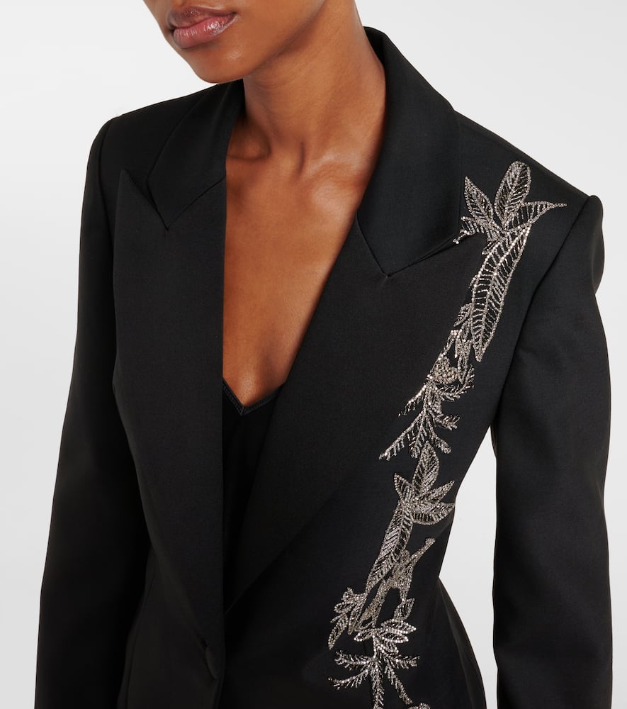 Lesia embellished wool-blend blazer