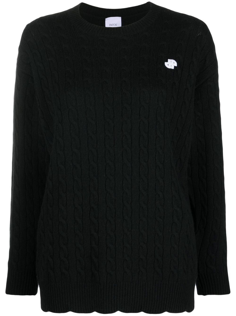 Logo-motif cable-knit jumper - Black