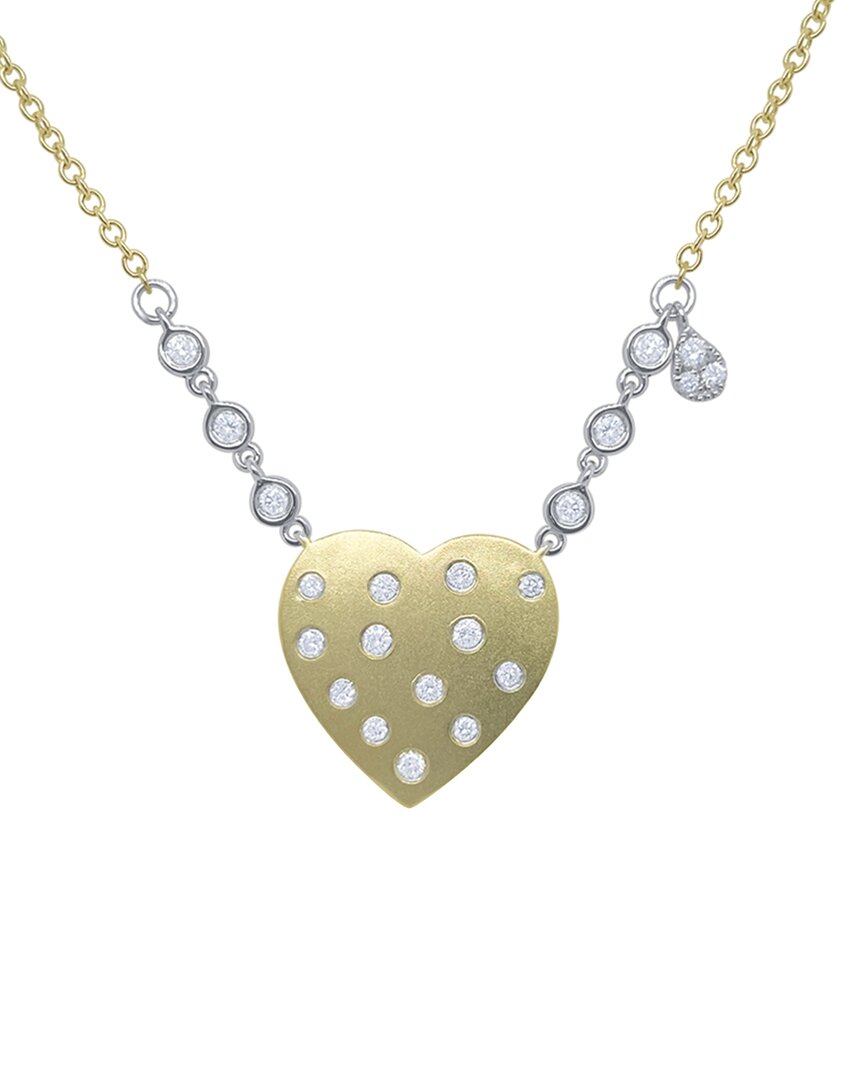 14K Two-Tone 0.27 Ct. Tw. Diamond Heart Necklace