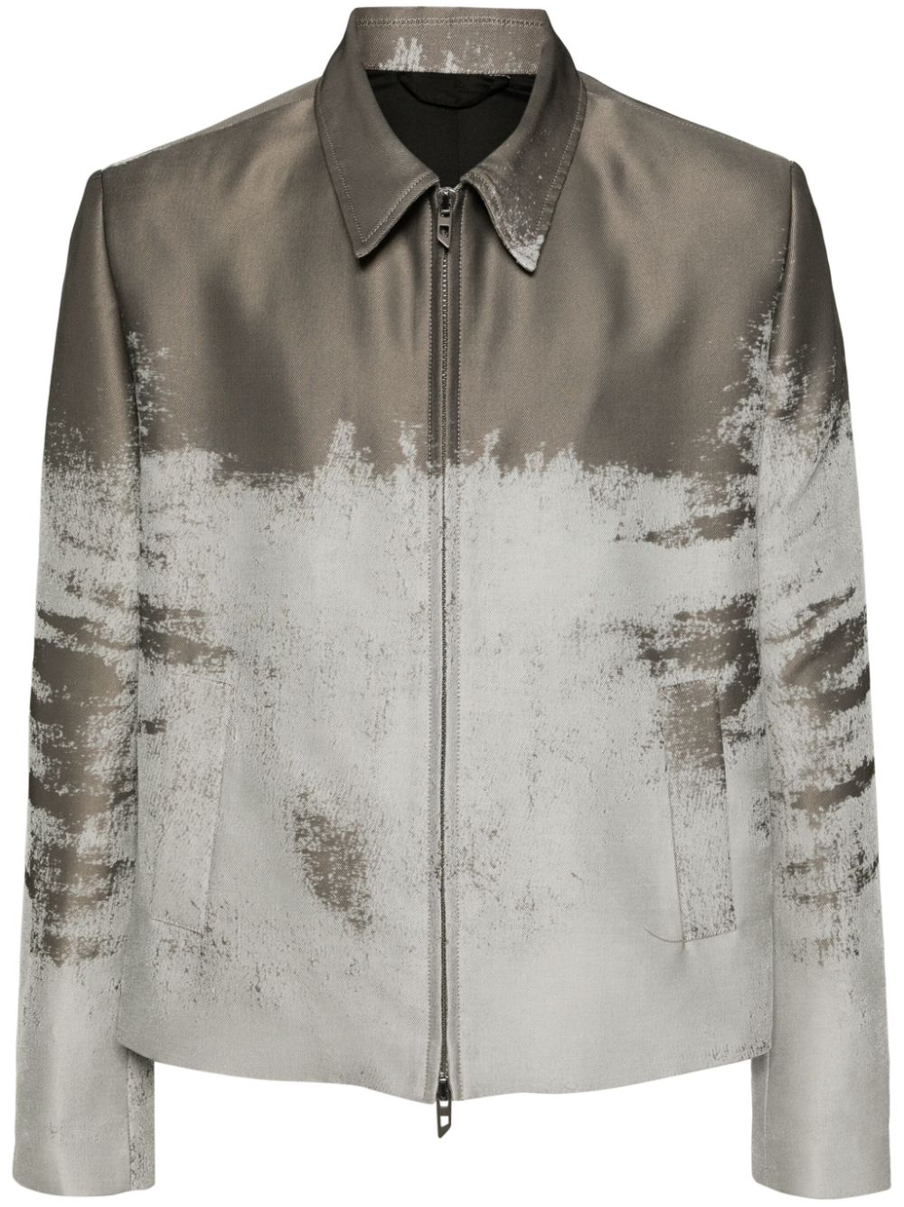 J-Pylon abstract-pattern jacket - Neutrals