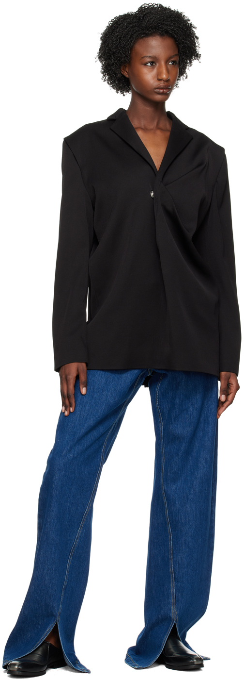 Black twill blazer