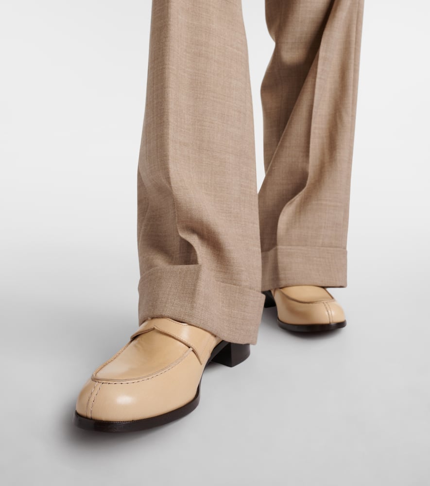 The Row Vera leather loafer pumps
