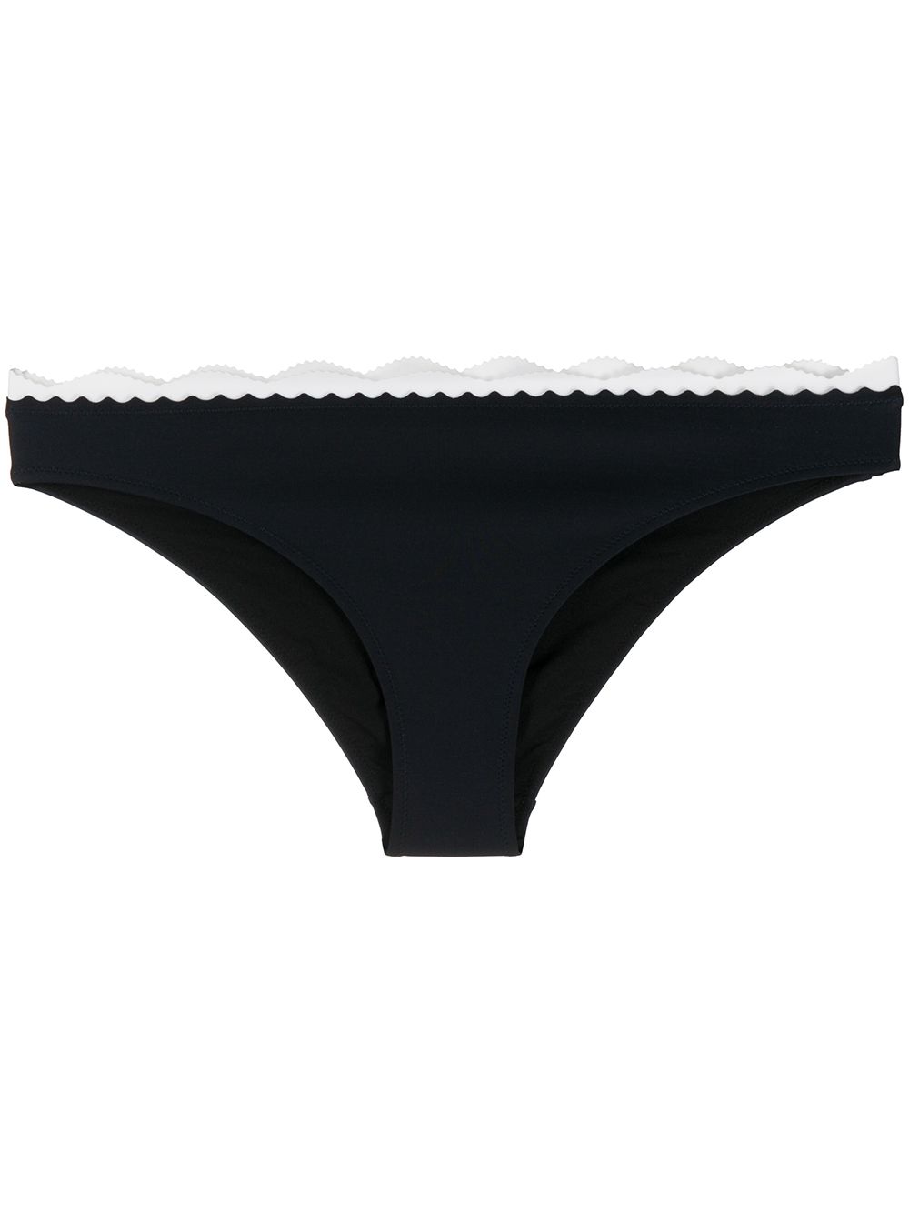 Scallop-trim bikini bottoms - Blue