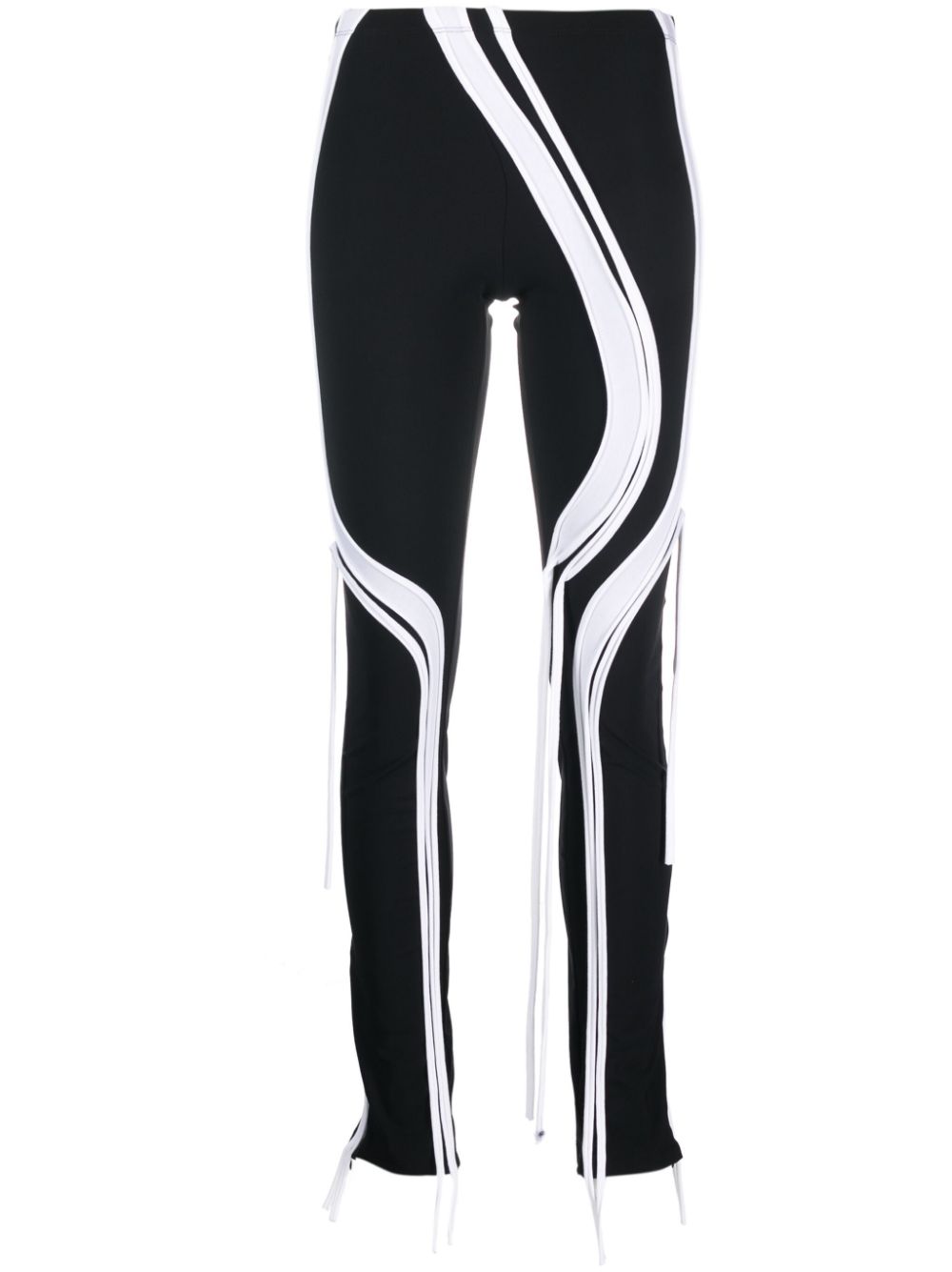 Strappy tie-fastening straps leggings - Black