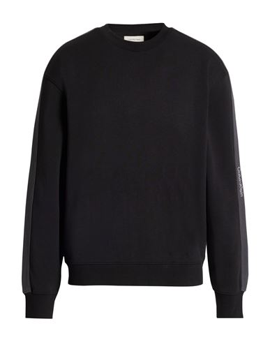 Man Sweatshirt Black Size L Cotton, Polyester