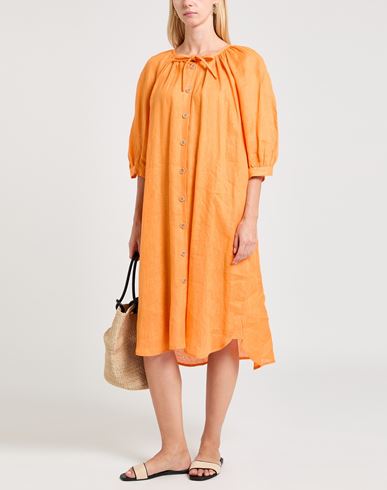 Woman Midi dress Mandarin Size 6 Linen