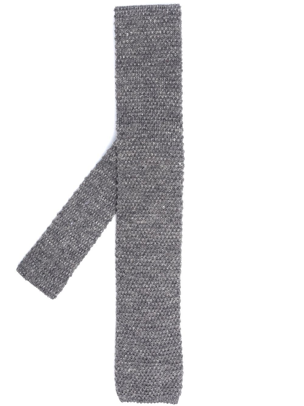 Chunky knitted tie - Grey
