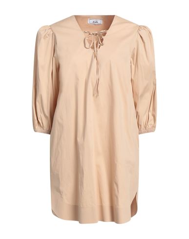 Woman Mini dress Beige Size 10 Cotton, Polyamide, Elastane