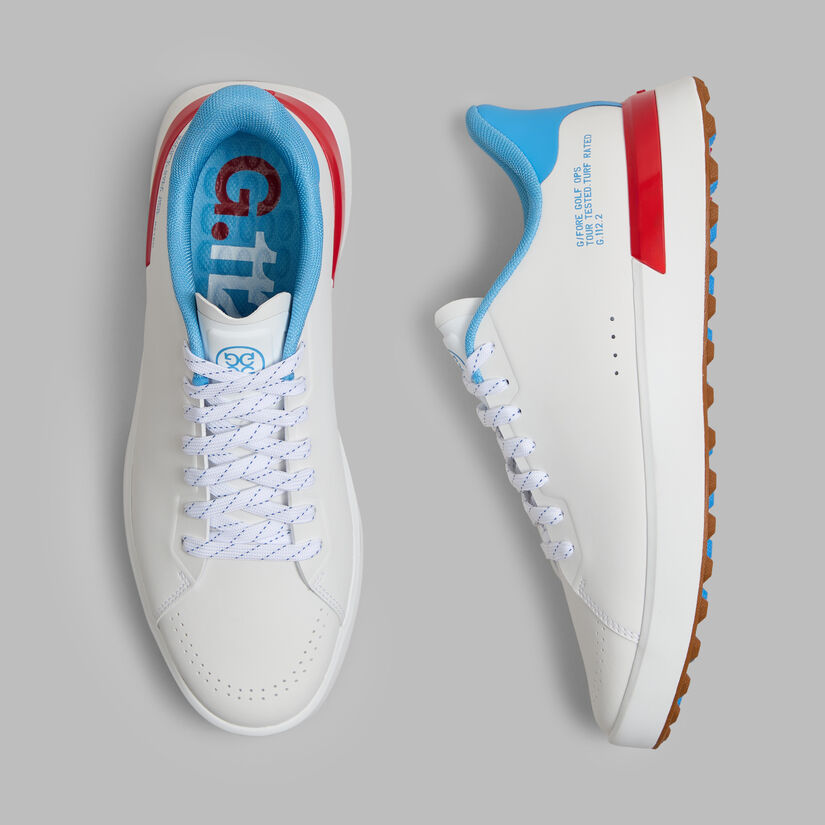 Men's Ltd Release G.112 Perforated Circle G Golf Shoe-Snow / Azul