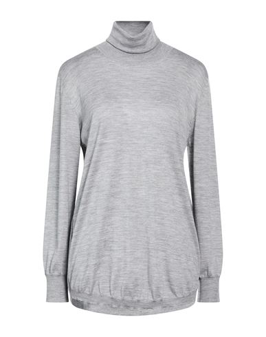 Woman Turtleneck Grey Size 14 Wool, Silk, Cashmere