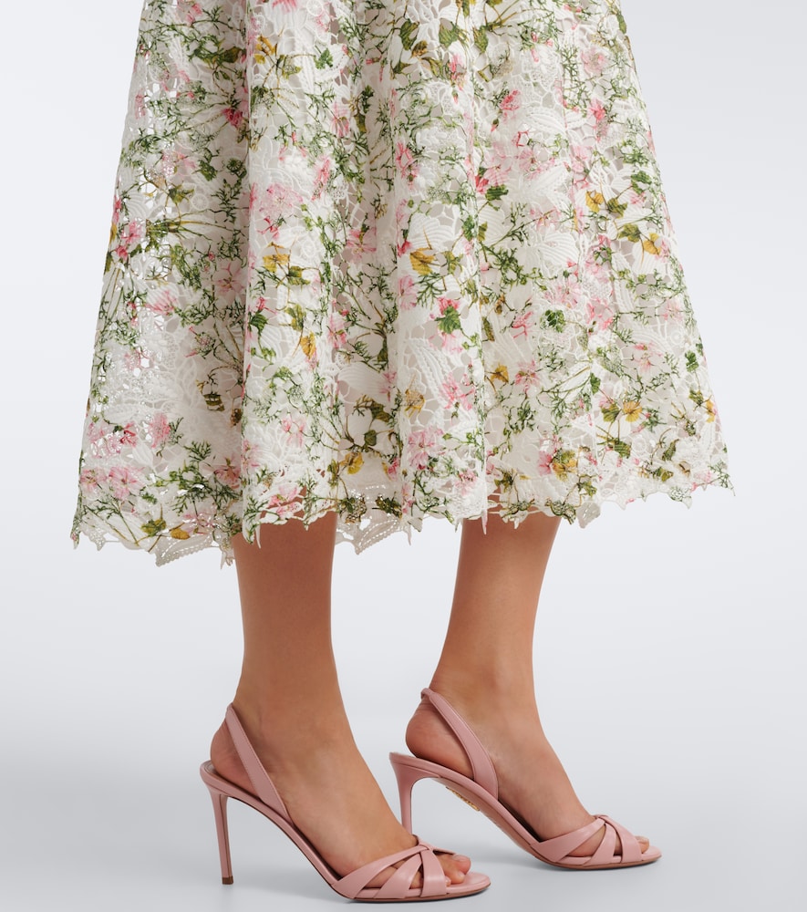 Floral lace midi dress