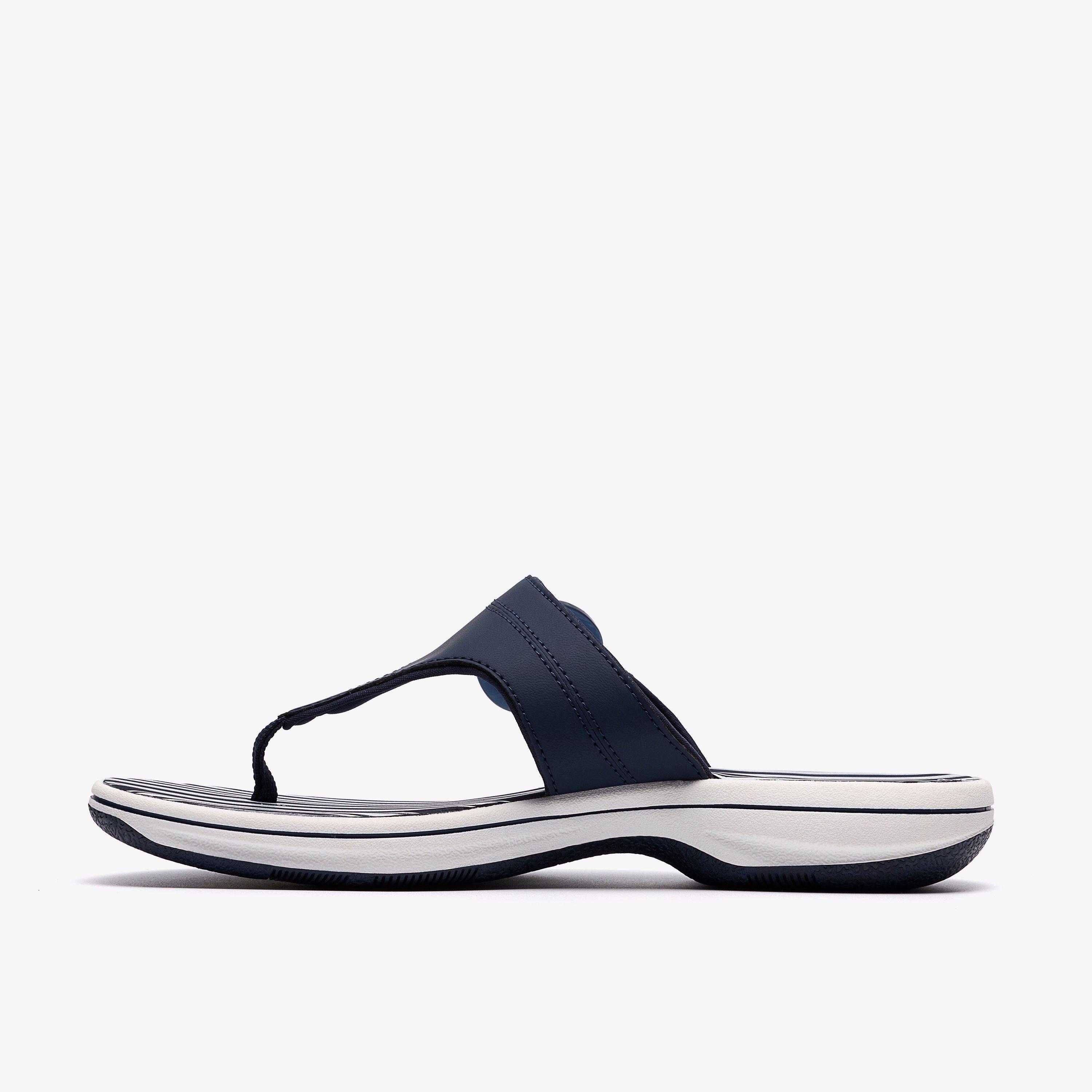 Clarks Womens Brinkley Cove Navy/White Sandals - Blue