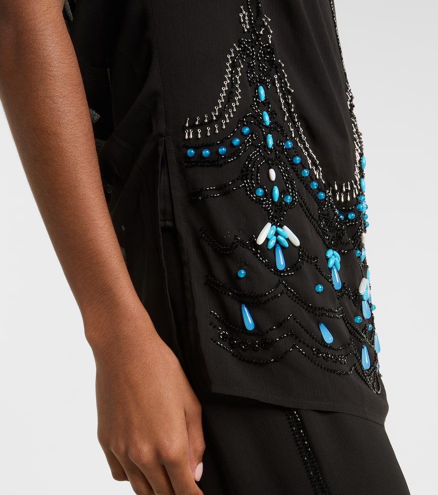 Beaded jersey top
