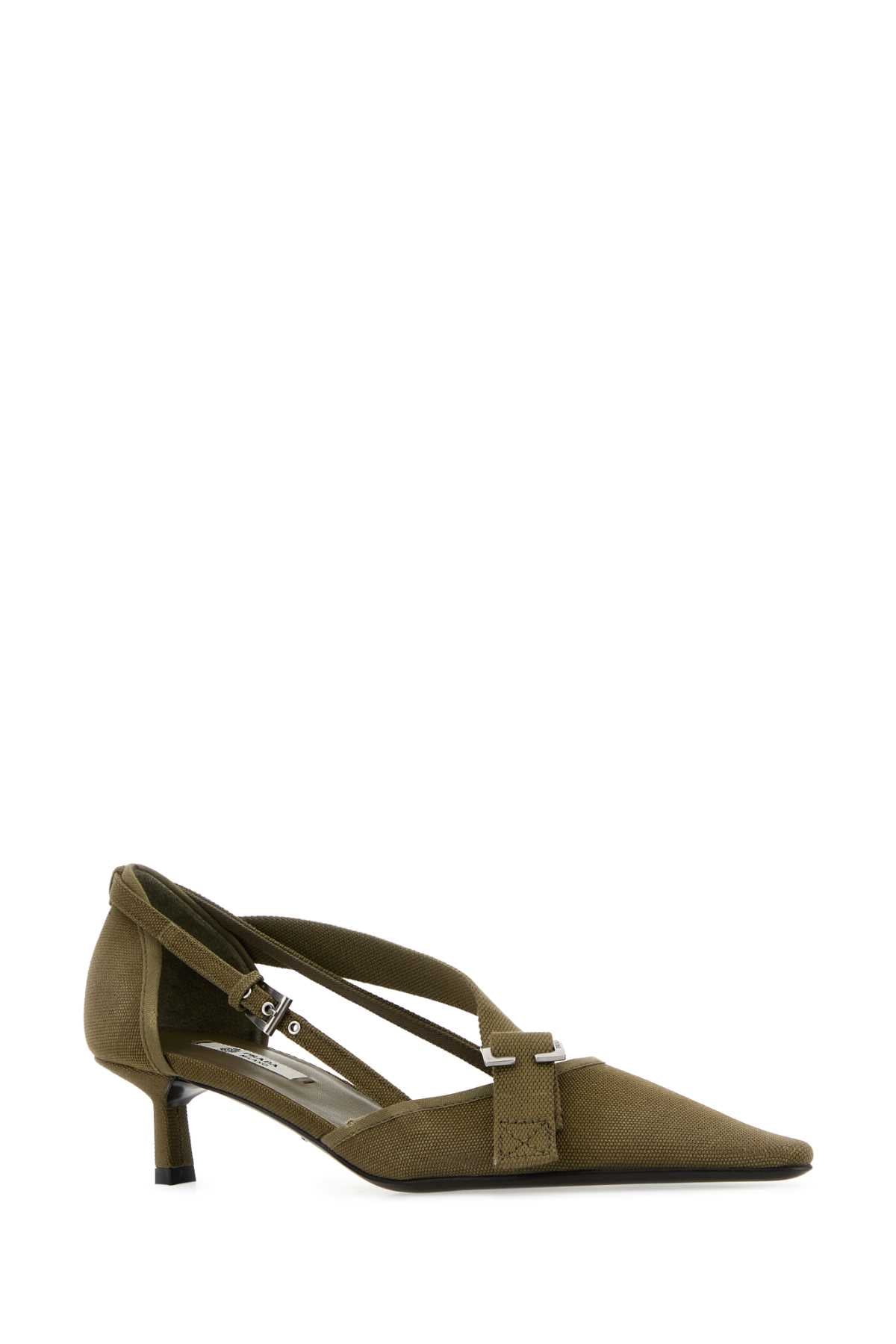 Prada Army Green Canvas Pump