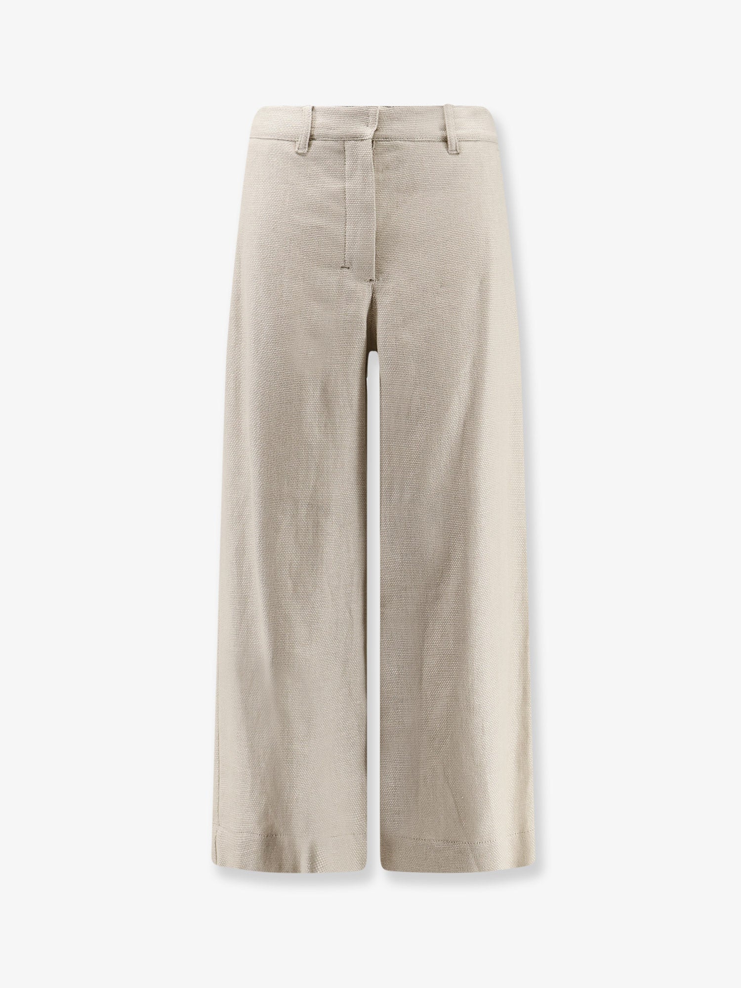 Stretch Cotton-Linen Trousers — Beige