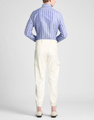 Man Pants Off white Size 33 Linen, Cotton, Elastane