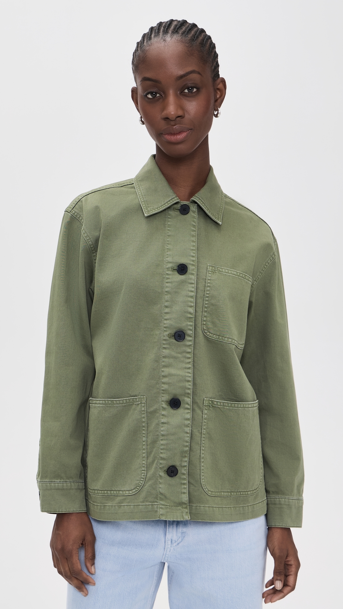 Classic Barn Jacket In Cotton Twill Faded Ivy