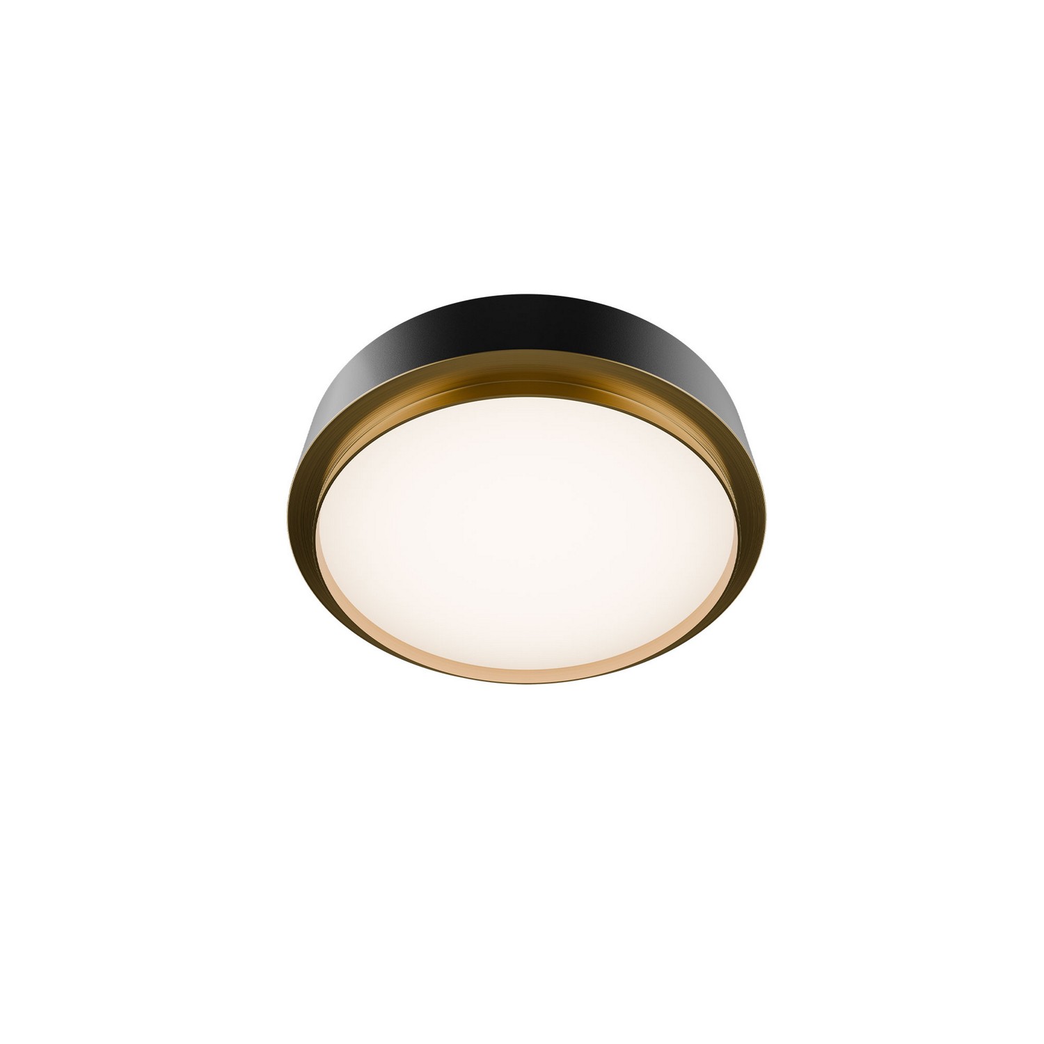 Black Aged Brass LED Flush Mount from the Salvo Collection