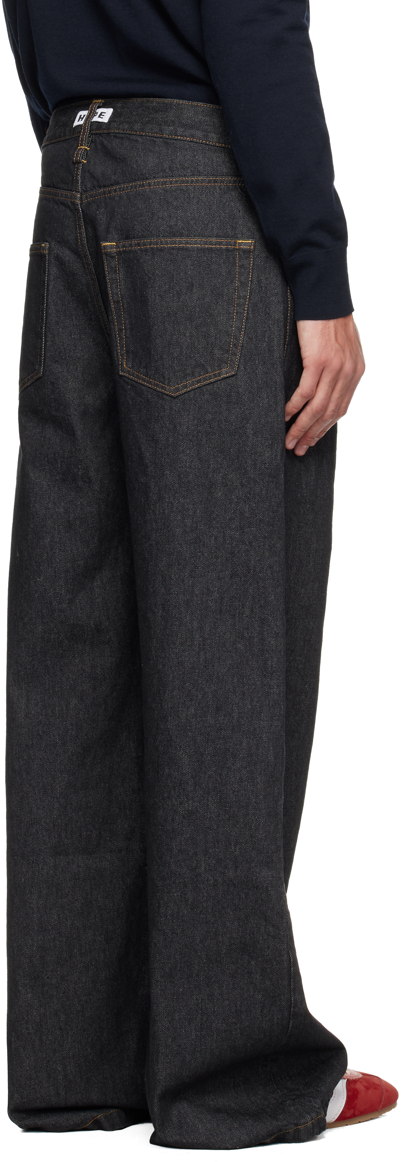 Gray Wide-Leg Skid Jeans