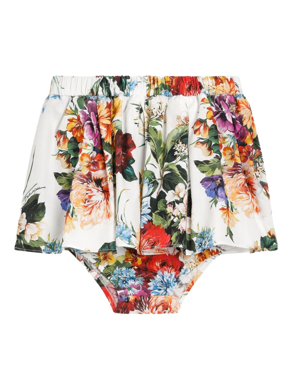 Dolce & Gabbana Kids floral-print cotton skirt - White