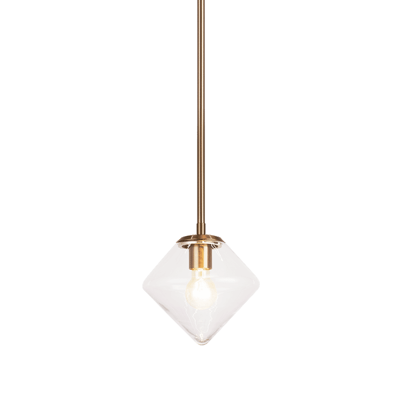Aged Gold Brass One Light Chandelier from the Novo Collection