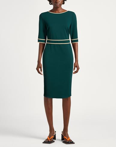 Woman Midi dress Dark green Size S Polyester, Elastane