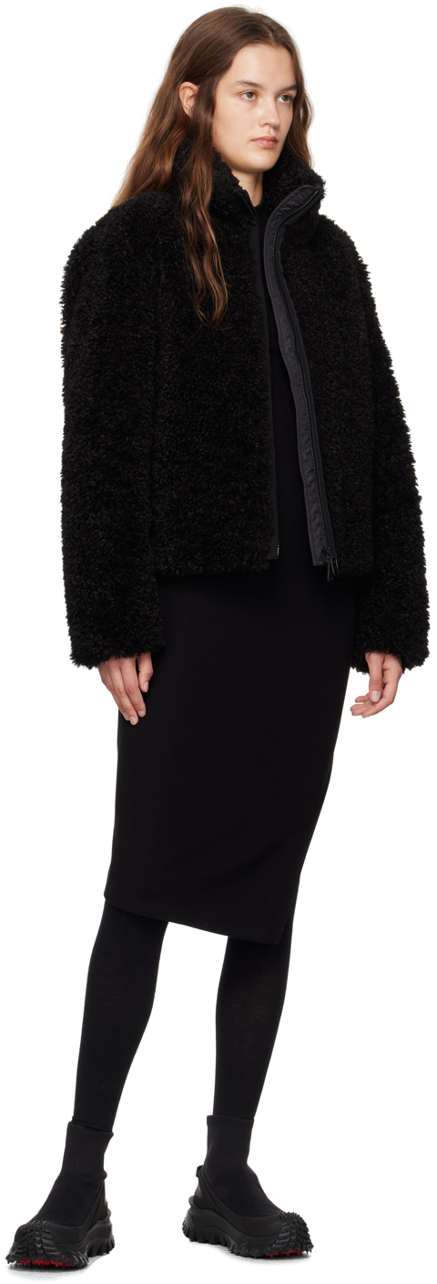 Moncler Black Bridoire Faux-Shearling Down Jacket