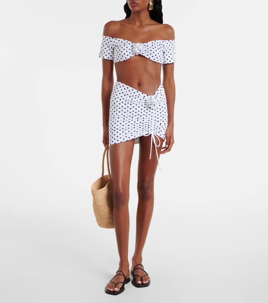 Stefani off-shoulder polka-dot top