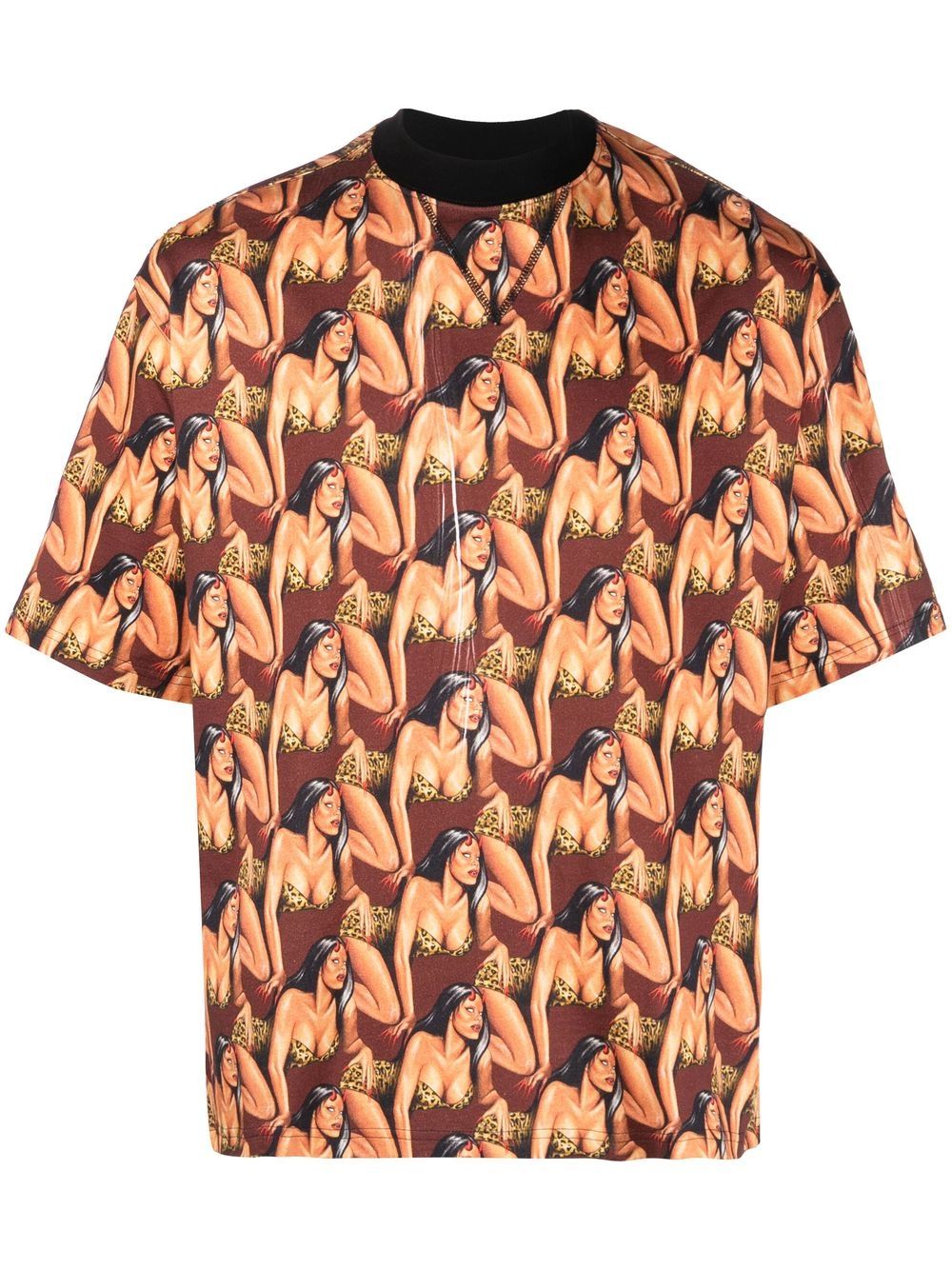 Graphic-print T-shirt - Brown