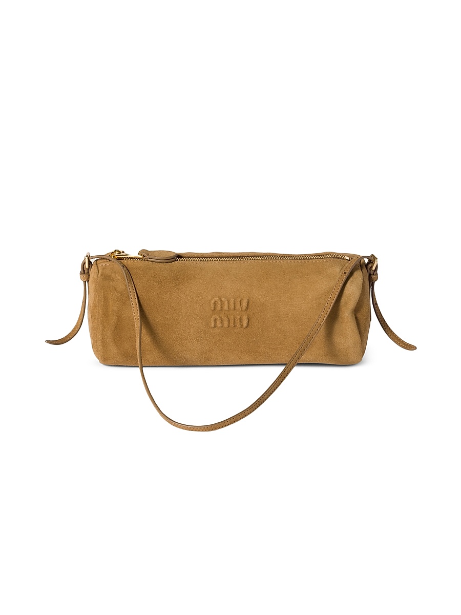 Women's Suede Pouch - Beige
