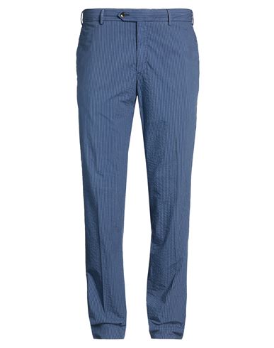 Man Pants Slate blue Size 34 Cotton, Polyester, Elastane