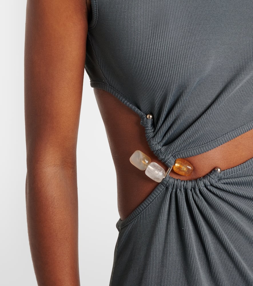 Concave Stone cut-out maxi dress