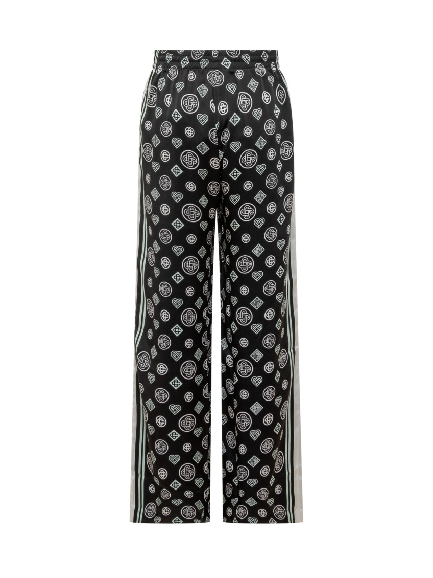Black Relaxed Logo Print Pants