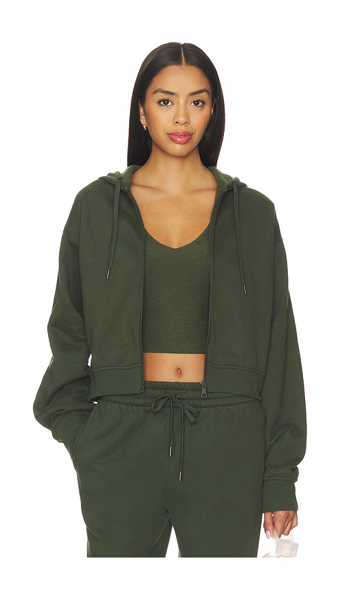 Beyond Yoga Luxe Fleece Zip Up Hoodie in Blue Zen - Baby Blue.  XS also in L