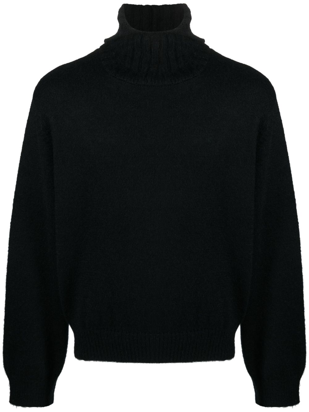 Slouchy-hood felted jumper - Black