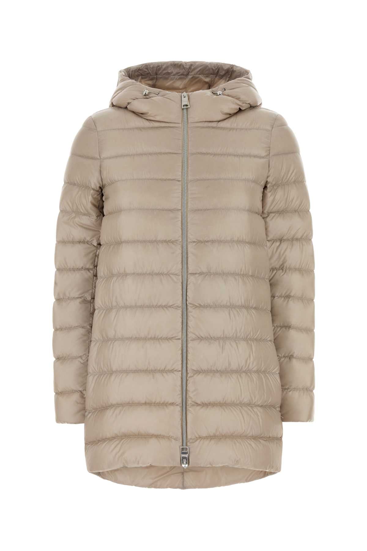 Nylon Down Down Jacket — Beige