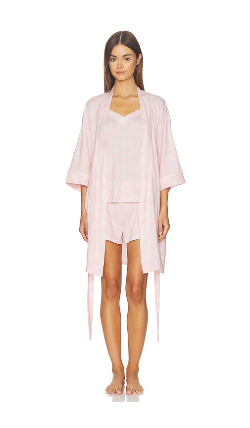 Flora Nikrooz Martha Printed Knit Travel Set in Pink. - M also in L