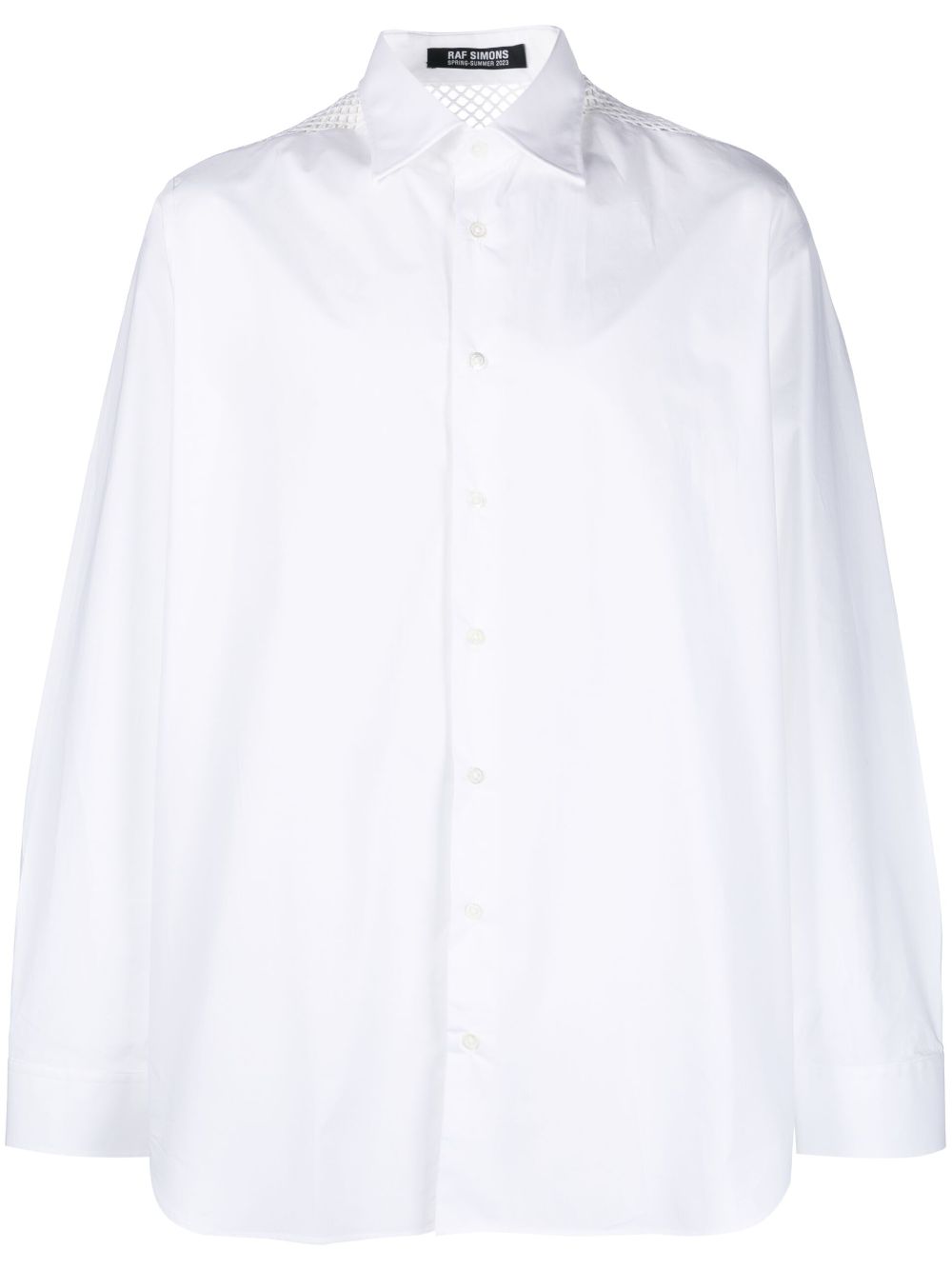 Mesh-panel cotton shirt - Blue