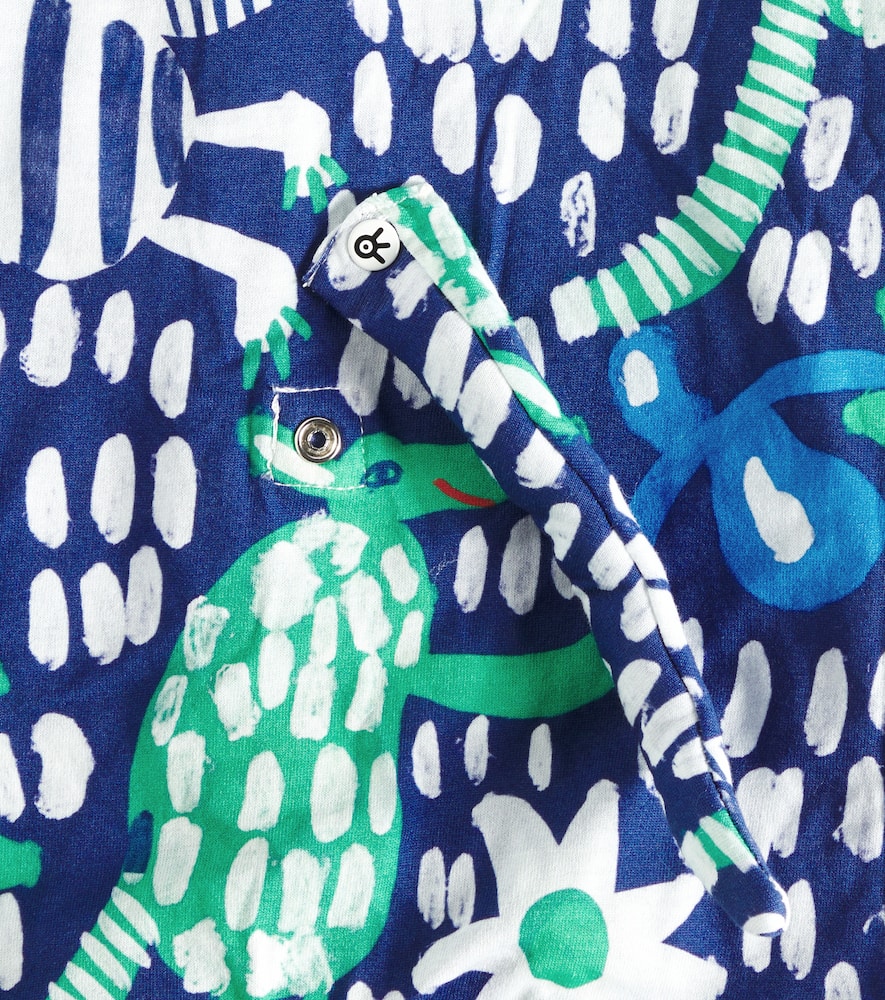 Fábula Baby printed hooded cotton jersey playsuit