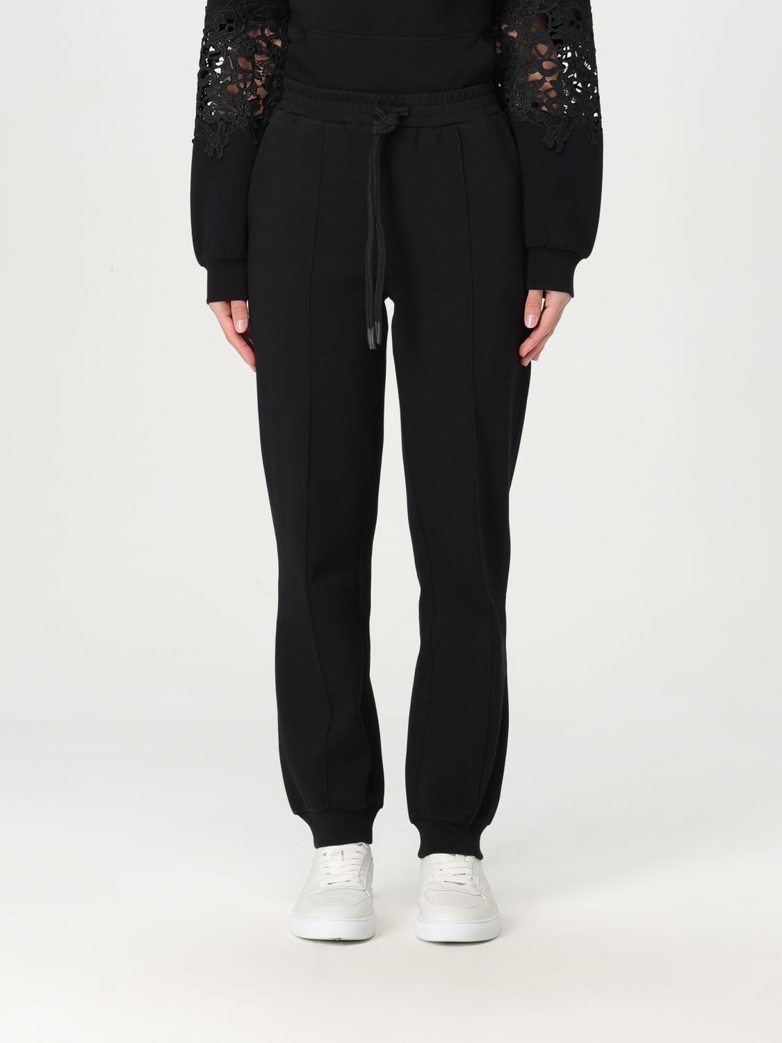 Brushed track pants - Black