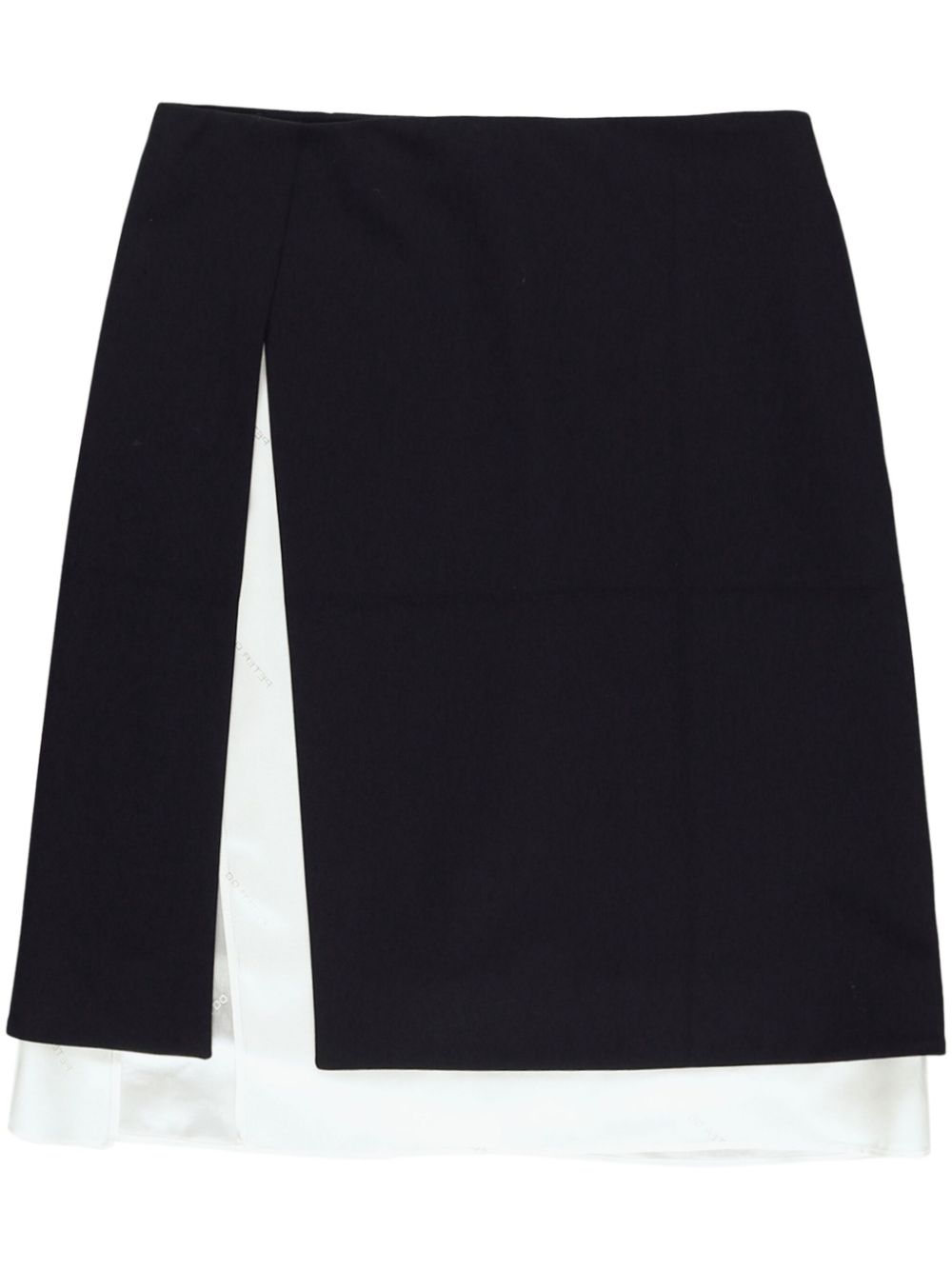Contrasting-border zip-up skirt - Black