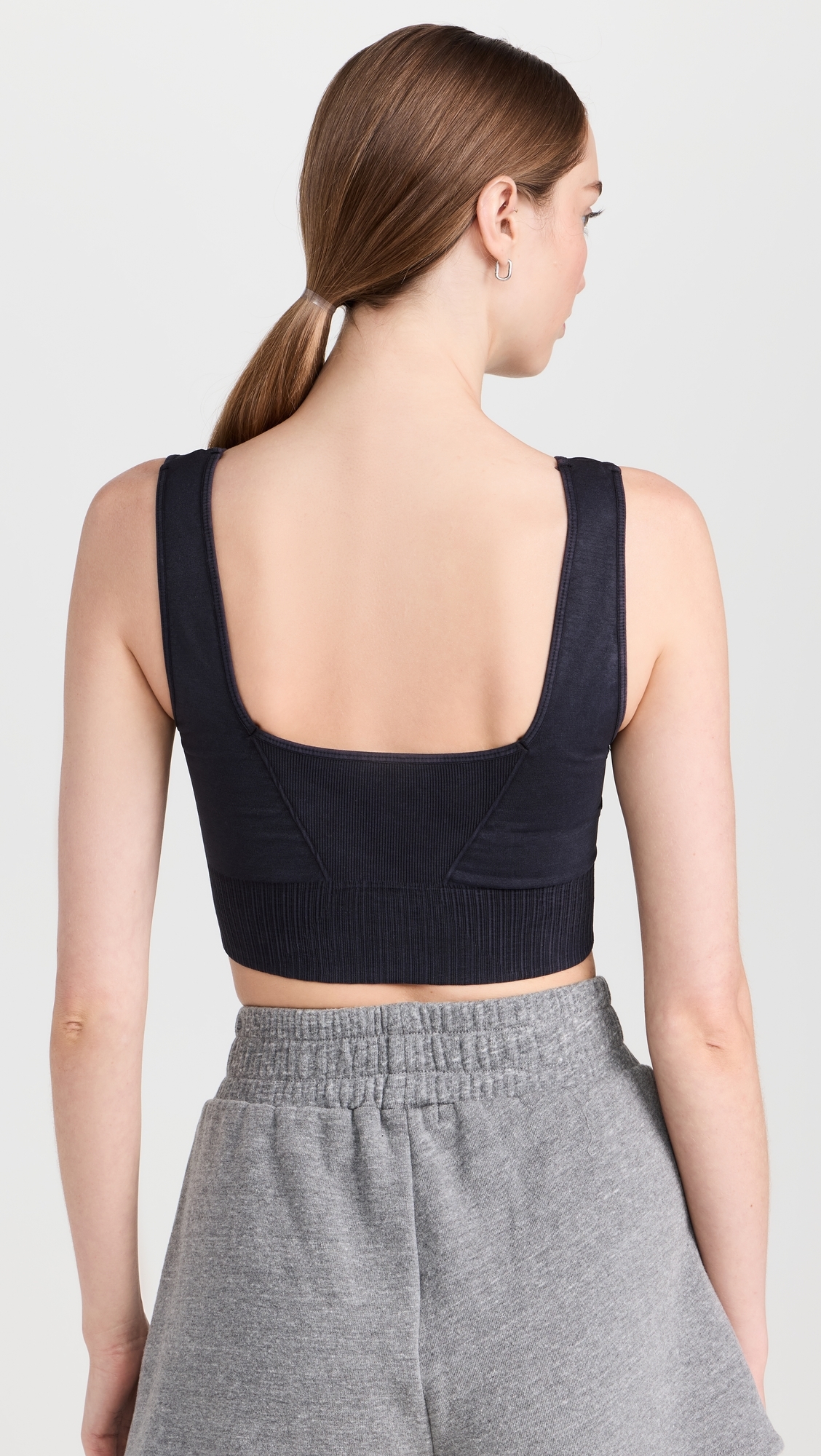 Square Neck Good Karma Bra Black