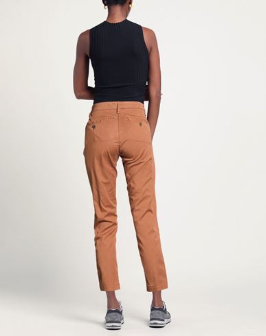 Roÿ Roger's Woman Pants Brown Size 24 Cotton, Lyocell, Elastane