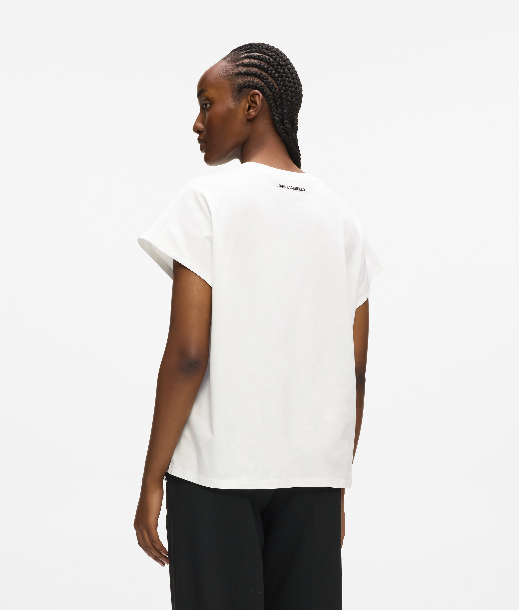 Karl Lagerfeld - Rue St-guillaume T-shirt Mit Glitzer, Damen, Weiss, Größe