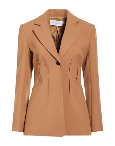 Woman Blazer Camel Size 6 Polyester, Viscose, Cotton, Elastane