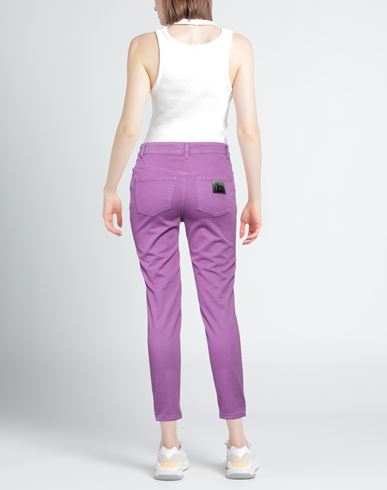 Woman Jeans Purple Size 10 Cotton, Elastane