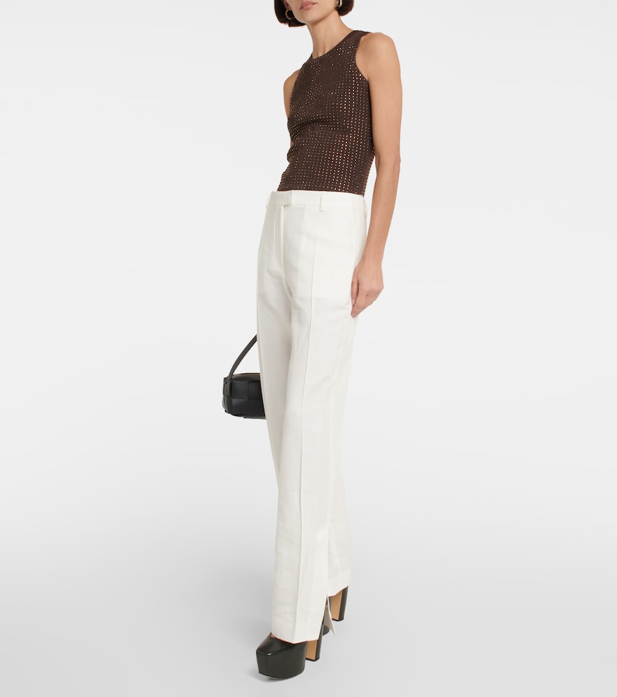 Polaris wide-leg linen and cotton pants